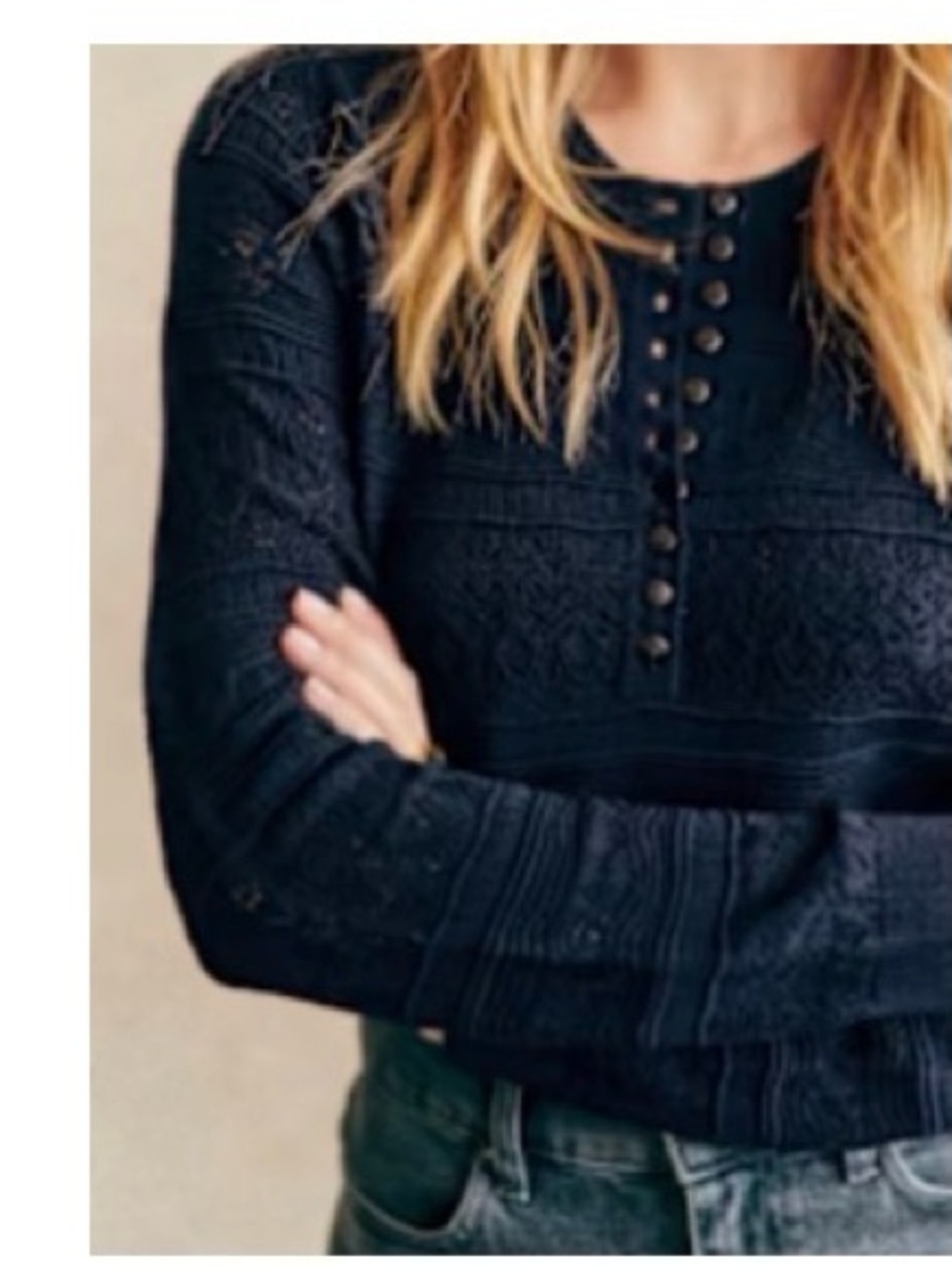 Sezane Lyna Jumper Navy - Size S